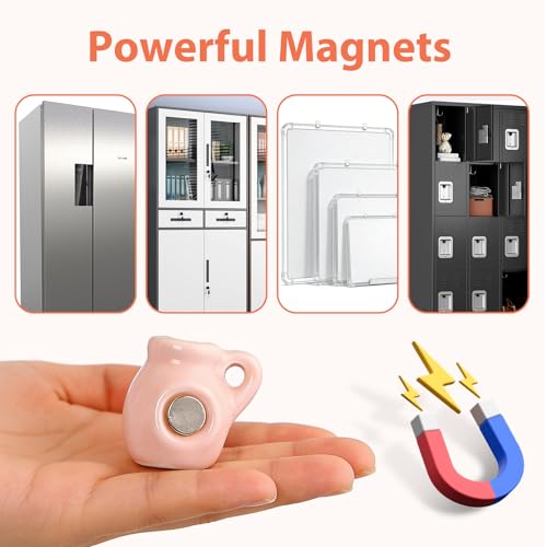 4 Pcs Mini Vase Fridge Magnets, Cute Ceramic Refrigerator Magnets with Artificial Flowers, Ideal for Mother’s Day and Birthday Gifts, Kitchen and Office Decor
