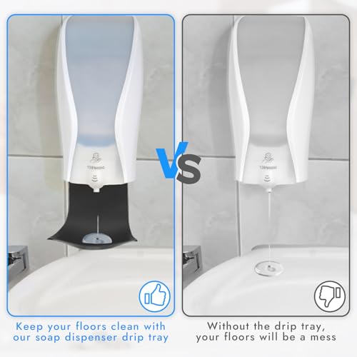 2PCS Dispenser Drip Tray Wall Mount Soap Dispenser Bracket,Laundry Detergent Drip Catcher Prevent Dripping and Spraying, Easy to Clean(Black - color: Black