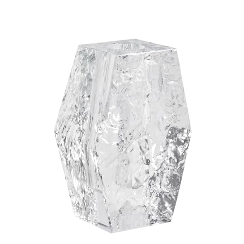 Glacier Series Crystal Vase 4.7-inch High, Modern Crystal Home Office Decor for Living Room Dining Table Centerpieces, Birthday and Wedding - size: Small