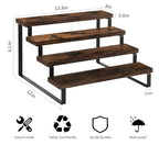 YINMIT Wooden Display Riser Stand, Tiered Perfume and Cologne Organizer Stand, 4 Tier Spice Rack Organizer, Rustic Display Shelf for Candles (4 Tier, 2 Pack) - color: 4 Tier,2 Pack,Brown