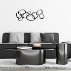 Pigort Metal Abstract Wall Art Black Minimalist Décor Line Art Wall Décor, 3D Textured Wall Sculptures, for Living Room Bedroom Bathroom Office Set of 3