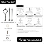 3 Tier Cake Stand Fitttings Kits Fruit Cake Plate Handle Fitting Cupcake Hardware Rod Stand Holder Black Crown 5 Sets（Plate not Included） - color: Black