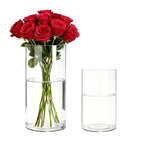 2 Pack Acrylic Cylinder Vases, Non-breakable Vase for Centerpieces, 8,14 inch Tall Clear Flower Vase Bulk Floating Candle Holder for Wedding Table Home Decor - size: 2 Pack(4''W x 8''H & 6''W x 14''H)
