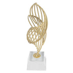 Metal Abstract Decorative Sculpture with Base Modern Luxury Metal Abstract Art Home Decor Statue for Desk Shelf Decor (Crystal White) - size: Crystal White
