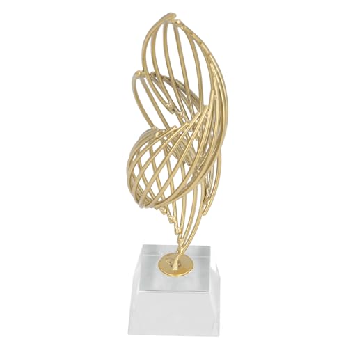 Metal Abstract Decorative Sculpture, Simple, Modern, Beautiful, Modern Luxury Metal Abstract Statue with Base for Desk Shelf Decor (Crystal White) - size: Crystal White