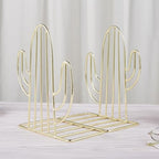 Cactus Bookends Metal Creative Plant Shape Book Stand Organizer for Home Office Desk Compact 7.08X5.31X3.54 Inch Book Rack for Books Files Magazines