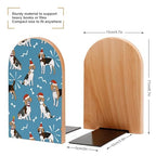 Wooden Bookends 2 Pcs,Beagle Dogs Heavy Duty Office Book Ends Anti Slip Book Shelf Holder with Metal Base Decorative Book Stands - color: Beagle Dogs