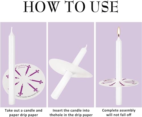 YOROXRG 200 pcs Church Candles with Drip Protectors for Devotional Candlelight Vigil Service, Unscented White 5" H X 1/2" D, No Smoke, Shabbat, Praye - color: White-5" 200