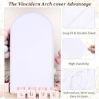 Vincidern 6.6FT Arch Backdrop Stand and Cover Set, Metal Arch Stand with White Cover for Wedding, Party, Baby Showers, Graduation, Birthday, Event Backdrop Decorations - size: 6.6FT Arch with Cover