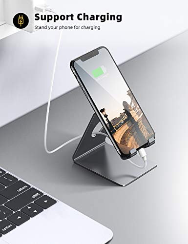 Lamicall Cell Phone Stand, Phone Dock : Cradle, Holder, Stand, Compatible with Phone 12 Mini 11 Pro Xs Xs Max Xr X 8 7 6 6s Plus 5 5s 5c All Android Smartphone Charging, Accessories Desk - Gray - color: grey