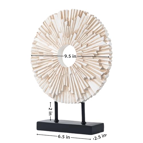 Minimalist Round Statue Above Cabinet Decor Kitchen, Modern Decorative Sculpture Home Decorations for Living Room Coffee Table, Office Decor Items, Center Pieces Decoration (White) - color: White