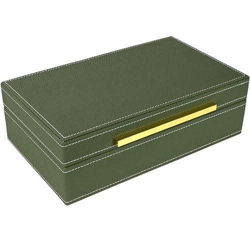 XIGEXIGE Small Green Shagreen box Faux Leather Decorative Box,Keepsake And Memory Storage Decorative Boxes with Lids for Modern Home Decor Jewelry Box Organizer - color: Green