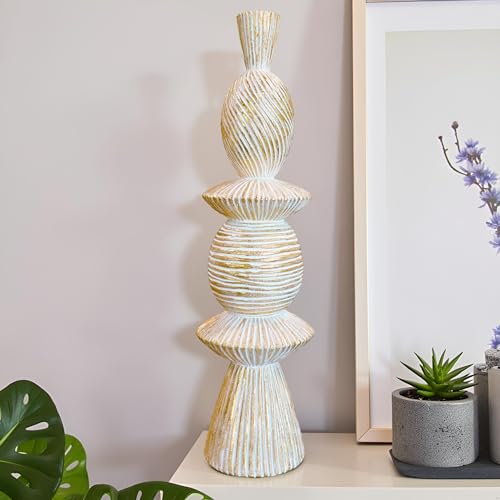 15" Modern Abstract Tower Decorative Sculpture, Chess Sculptures,Home Decor,Coffee Table Statues,Shelf Top Decor Aesthetics,Dining Living Room Desk Decor - color: 15.16"golden