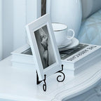 Plate Stand for Display with Hinged Folding Design, 6 Inch Picture Stands for Tables, Small Easels for Displaying Book, Art Piece, Photo and Platter, 6’’ Black
