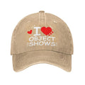 I Love Object Shows Caps for Men Object Shows Mens Baseball Hats - color: Natural