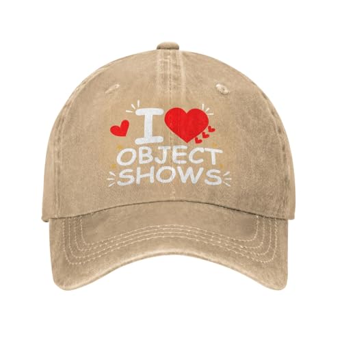 I Love Object Shows Caps for Men Object Shows Mens Baseball Hats - color: Natural