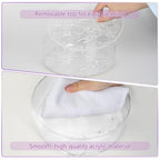 3 Pack Clear Acrylic Flower Vase Centerpiece Round 6/8/10 Inch, Wedding Circular Wide Low Floral Vases with Holes for Dinning Table Home Birthday Party Flower Arrangement