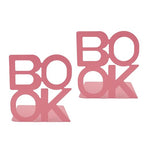Decorative Bookends Book Ends Books DVDs CD Holder Video Game Organizer for Home Shelves Office School Study Metal Bookends Heavy Duty Non Skid Decorative (Pink) - size: Pink