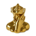 Face Vase Unique Ceramic Vase for Room,Office,Home Decor,Gold,B - style: Gold-B