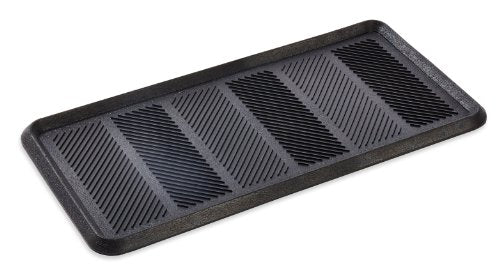 Kempf Large Rubber Boot Tray, 16" x 32", Heavy-Duty Waterproof Shoe/Boot Tray for Entryway, Multi-Purpose for Pet Bowls & Plants, Recycled Rubber