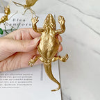 Gold Lizard Sculpture Solid Metal Ornament Mini Animal Figurine for Home Office Garden Desktop Decor (Lizard) - style: Lizard