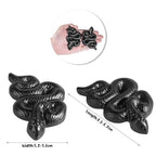Nupuyai Hand Carved Sleeping Snake Statue for Home Decor, Natural Black Obsidian Crystal Figurine Stone Sculpture Decoration for Fengshui - style: Sleeping Snake
