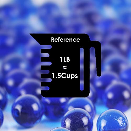 CYS EXCEL Cobalt Blue Glass Marble Gemstone Vase Filler (1 LB) | Multiple Color Choices Aquarium Marble Beads | Decorative Mosaic Gem Pebbles (Approx. 80-93 PCS) - color: Cobalt Blue, size: 1 LB