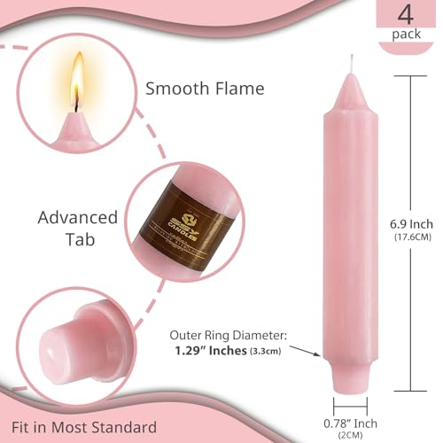 NJAO HOO Candy Colored Short Taper Candle 7 Inch Candlesticks Unscented Dripless Tapered Candle Set for Home Decor Wedding Party Dinner Candles, 4 Pack - color: Candy, size: 7 In