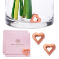 Flower Food Alternative for Fresh Cut Flowers | Copper Charm Keeps Flower Water Clean and Clear | Just Place It in The Vase, Reusable (2 Pack) - color: Heart, size: Pack of 2