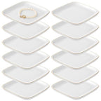 OMISTAR 12 PCS Ceramic Jewelry Tray, 4.5 Inch Ceramic Jewelry Dish Ring Dish, Small Trinket Tray Plate for Necklace, Earring, Bracelet, Vanity & Desk Top Display