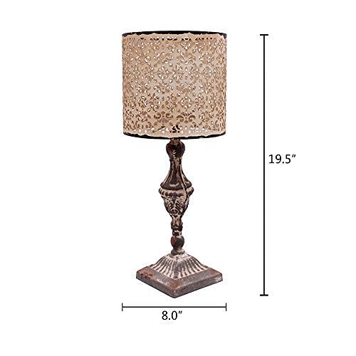 Metal Vintage Look Candle Holder Candle Lamp (Beige)