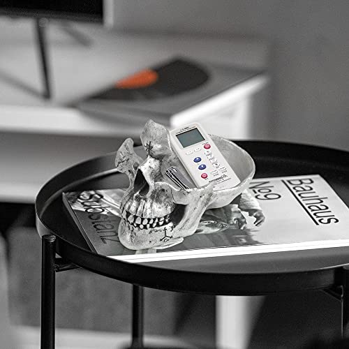 Mrlikale Skull Glasses Stand, Creative Eyeglasses Display Rack, Sunglasses Spectacle Holder, Key Holder Resin Sculptures for Entryway, Home, Office, Desk, Nightstand (Silver) - color: Silver