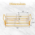 Easter Nuts gift Basket Luxurious and Elegant 2 Sectional Premium Reusable Glass Tray, Perfect Holiday Food Gift Basket