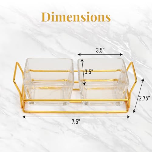Easter Nuts gift Basket Luxurious and Elegant 2 Sectional Premium Reusable Glass Tray, Perfect Holiday Food Gift Basket
