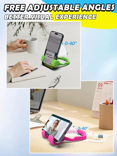 Gifts for Mothers Day Mom Wife Adults Cell Phone Stand - 2 Pack Thumbs Up Lazy Phone Holder for Desk Stocking Stuffers Birthday Gifts for Girls Boys Kids Men (Hot Pink & Avocado Green, 2) - color: Hot Pink & Avocado Green, size: 2