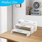 6 PCs Risers Display Stands 3 Tiers Desktop Acrylic Shelves Cake Dessert Holder Products Stand for Collectibles Shoes Jewels Pop Figure (White) - color: White