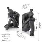Ambipolar Yoga-Style Black Decorative Bookends, Resin Book Stand to Hold Books Heavy Duty, Book Stoppers for Home Decor, Office Desk, Living Room Decor. Black. Book Ends for Shelf