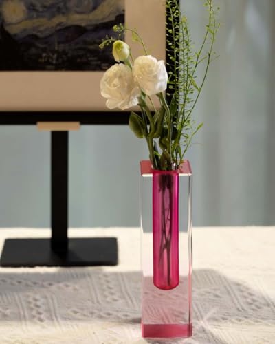 5 Pcs Acrylic Vase Set, Bud Vase for Centerpieces, Maximalist Decor Cute Flowers Vases for Modern Home, Office, Bedroom, Living Room, Dining Table (Pink, Purple, Green, Blue, Yellow) - color: Pink, Purple, Green, Blue, Yellow