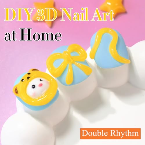 Double Rhythm 0.5 Oz 3D Nail Gel Art Sculpting No Wipe Polish for Designs DIY for Drawing, Molding, and Decoration (3D Sculpting Gel Yellow) - color: Yellow