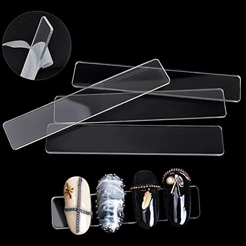 BetterJonny 1PCS Transparent Acrylic Nail Art Display Holder, 50PCS Stand With 3M Double Sided Tape for Professional Salon False Sample Display - color: transparent