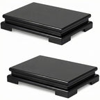 Chunful 2 Pcs Rectangle Wooden Display Stand Wood Vase Display Base Black Pedestal Stand Rectangle Vase Riser for Vases Teapot Trophy Collectibles Aquarium Lamp Home Decoration(10.2 x 8.9 x 1.8 Inch) - size: 10.2 x 8.9 x 1.8 Inch