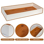J JACKCUBE DESIGN Leather Bamboo Vanity Tray, Bathroom Organizer, Catch All Valet Tray for Women Perfume, Jewelry, Makeup, Candles, Key, Phone, Sunglasses (White)- MK205B - color: White