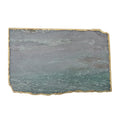 Creative Co-Op Rectangle Agate Slab Tray with Gold Electroplated Edge, Blue - color: Blue/Green