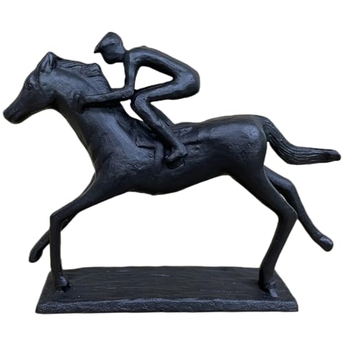 Briskfeel Iron Statue Riding a Horse Sculpture Sportsman Art Metal Hercules Ornament Figurine Metal Statue Arts Gifts Abstract Modern Accents Home and Office Decor (Riding) - color: B4 Riding