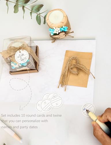 10 Pieces Handmade Wooden Angel Tea Candle Holder, Baptism Gift, Baby Shower Favors for Guests, Birthday Party Favors,Adult Baptism.(Light-Blue) - color: Blue