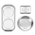 Strong Magnetic Stainless Steel Metal Tray Holder 3 piece Set Screws, Nuts, Small Parts Storage Box Tools
