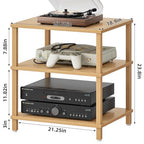 LELELINKY 3-Tier AV Media Player Stand, Natural Stereo Cabinet, Modern Audio Shelf, Wooden TV Stand,Game Console Shelf, Multifunctional Entertainment Center, Suitable for Home, Conference Room - color: Natural, size: 3 Tier