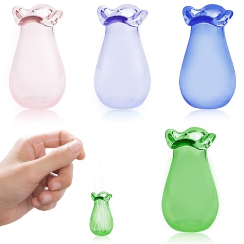 4Pcs Mini Flower Vase Cat Whisker Holder for Decor, Tiny Vase Mini Vase Decorations Cat Memorial Gifts for Dog or Cat, Hair Keepsake Micro Landscape Ornament Supplies - color: 4pcs-multicolor