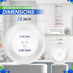 Microwave Plate Replacement for 12” W10337247 W11367904 Whirlpool Microwave Glass Plate - Rotating Oven Microwave Turntable Plate - Spinning Dish Tray Turntables For Better Reheating and Cooking - size: 12"