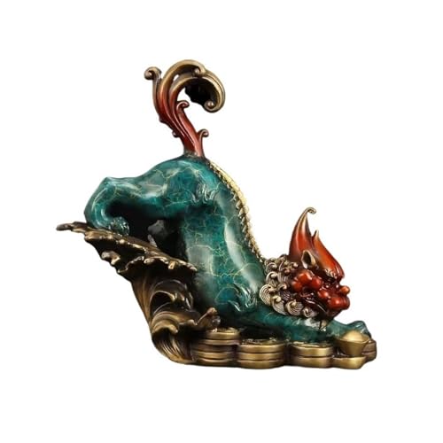 Fengshui Statue Vintage Luxury Copper Pixiu Fortune Ornament Chinese Living Room Entryway Office Desktop Decorations Feng Shui Accessories Home Desktop Decor (Color : Left, Size : Small) - color: Left, size: Small